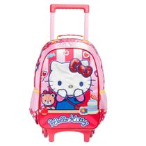 Mala Infantil Hello Kitty 3d Galaxy Mochila Rodinhas Gel -