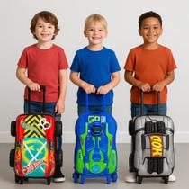 Mala Infantil Menino Escolar Viajem 3 Rodas 3D Grande 20L