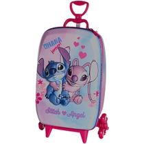 Mala Infantil Stitch e Angel 3D com Rodinhas - Multicolorida Mala Infantil Stitch e Angel 3D com Rodinhas - Multicolorida