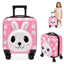 Mala Infantil Viagem Coelho Rosa Rodinhas 360 ABS Resistente Mala Infantil Viagem Coelho Rosa Rodinhas 360 ABS Resistente