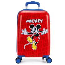 Mala Malinha Infantil Mickey Mouse Escolar Bordo Abs Com Rodinha 360º Reforçada
