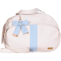 Mala Maternidade Laço Luxo Off White e Azul
