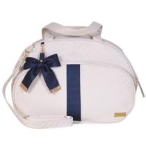 Mala Maternidade Laço Luxo Off White e Marinho