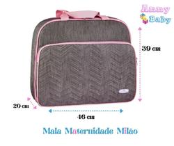 Mala Maternidade Milão Cinza/Rosa - MMM0004