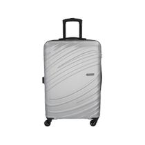 Mala Média para Viagem Abs American Tourister Tesa By Samsonite Cadeado Integrado Rodas 360 Prata