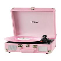 Mala Portátil Rosa para Toca-Discos JORLAI com Bluetooth