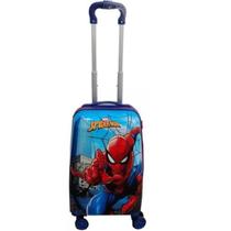 Mala Rodinha Infantil Viagem Rigida Homem Aranha Azul Escolar 360º Xeryus