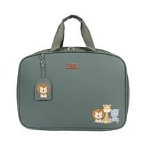 Mala Safari Verde Musgo Bordado E Chaveiro Decorativo - 01 Peça