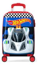 Mala Viagem Infantil Escolar Rígida Rodas 360 Hot Wheels