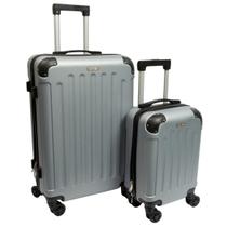 Mala Viagem M e PP Leve Resistente Fechadura Segurança Viagem Cinza Clavos