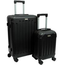 Mala Viagem M e PP Leve Resistente Fechadura Segurança Viagem Preta Clavos