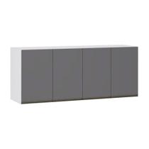 Maleiro Ponte Aérea 4 Portas 165cm Branco C/Cinza Puro