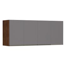 Maleiro Ponte Casal 4 Portas 165 Cm Dourado C/ Cinza Puro
