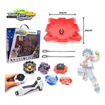 Maleta Arena Beyblade 4 Beyblades Burst 1 Lançador Top Arena Beyblade Storm Gyro