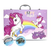 Maleta Artística Unicórnio Com 84 Peças Para Crianças - Fofy