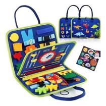 Maleta Atividade Coordenação Sensorial Montessori Infantil - Brinquedo Educativa Mala Multifunções Aprendizagem Menino
