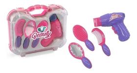 Maleta Beauty Brinquedo Com Acessório Salão de Beleza - Pente Secador Escova Espelho - Paki Toys