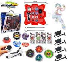 Maleta Beyblade 8 Beyblades Com Lançador + Arena De Beyblade