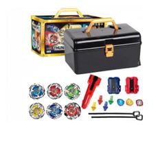 Maleta Beyblades Com 2 Lançadores Grip De Empunhadura