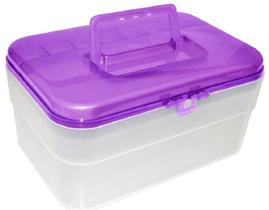 Maleta Bicolor Compacta Lilás com Tampa removível