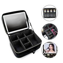 Maleta Bolsa Make Acessórios Espelho LED Porta Pincel Preto Maleta Bolsa Make Acessórios Espelho LED Porta Pincel Preto