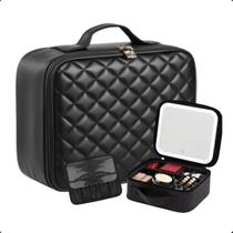 Maleta Bolsa Organizadora de Maquiagem com Espelho LED Portátil - X-Matte