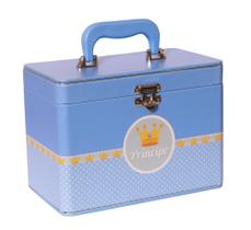 Maleta Box 10x15 - 600 fotos - 6 álbuns fotográficos Príncipe azul Coroa Bebê Infantil