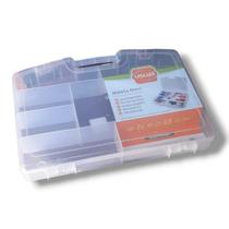 Maleta Box Caixa Organizadora Maxi Azul,Rosa e Transparente Ideal Para Aviamentos,Ferramentas,Maquiagem,Remédios,Pesca,C