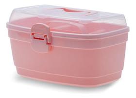 Maleta Box Multiuso Paramount Grande Com Divisórias Rosa Maleta Box Multiuso Paramount Grande Com Divisórias Rosa