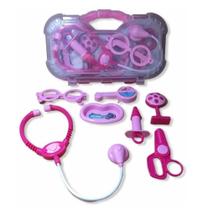 Maleta Brinquedo Educativo Kit Medico Doutora Medicina Rosa
