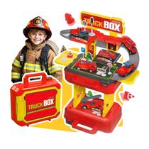 Maleta Brinquedo Pista De Corrida Carros Track Box 2 Em 1 Com 4 Carrinhos Infantil Portatil Kizumba -