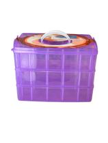 Maleta Caixa Divisoria Organizadora retangular 26x16cm em Plastico Lilas