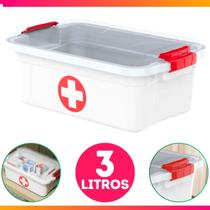 Maleta Caixa Primeiros Socorros C/2 travas 3,0 Litros