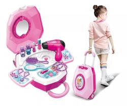 Maleta Carrinho Dia Da Beleza Penteadeira Brinquedo Menina - Dm Toys