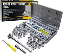 Maleta Catraca Soquetes Chave Reversível 40 Pçs