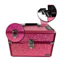 Maleta Cisne Linha Shine Pink Glitter E Rosa Csn-5153B