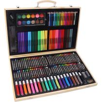 Maleta Com 180 Peças P/ Pintura Canetinha Giz Tinta Completa