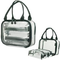 Maleta com 2 estojos godinho cristal preto - sabra Maleta com 2 estojos godinho cristal preto - sabra