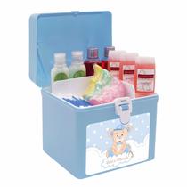 Maleta Com Alça Infantil Azul Para Organização De Itens De Higiene No Quarto Linha Mãe E Bebê Maleta Com Alça Infantil Azul Para Organização De Itens De Higiene No Quarto Linha Mãe E Bebê