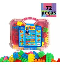 Maleta Com Bloquinho De Montar Infantil Interativo 72 Peças - Paki Toys 1278