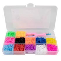 Maleta com Elásticos Coloridos, Clips e Agulha - Kit Completo para Fabricação de Pulseiras Loom Band