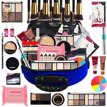 Maleta Com Maquiagem + Pinceis Bz85-2 - Pele Negra - Bazar Na Web