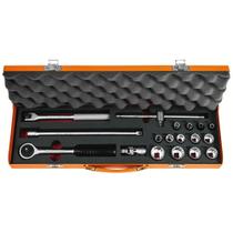 Maleta com Soquetes e Acessórios Polegadas - 18 Peças Tramontina PRO Maleta com Soquetes e Acessórios Polegadas - 18 Peças Tramontina PRO