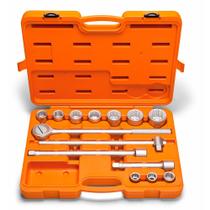 Maleta com Soquetes Estriados e Acessórios 3/4" 14 Peças - Milímetros Tramontina PRO