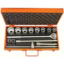 Maleta com Soquetes Estriados e Acessórios 3/4" 14 Peças - Polegadas Tramontina PRO