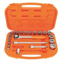 Maleta com Soquetes Sextavados e Acessórios 1/2" Milímetros - 22 Peças Tramontina PRO Maleta com Soquetes Sextavados e Acessórios 1/2" Milímetros - 22 Peças Tramontina PRO