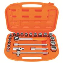 Maleta com Soquetes Xtractor Plus e Acessórios 1/2" Milímetros - 23 Peças Tramontina PRO Maleta com Soquetes Xtractor Plus e Acessórios 1/2" Milímetros - 23 Peças Tramontina PRO