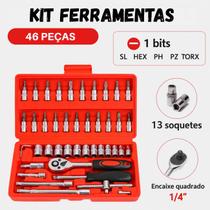 Maleta compacta com ferramentas 46 peças organizadas. Maleta compacta com ferramentas 46 peças organizadas.