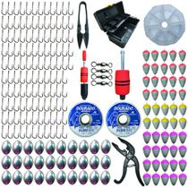 Maleta Completa de Pesca 207 Itens Kit Anzol de Pesca Chumbo