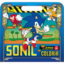 Maleta de Atividades de Colorir Sonic Com 8 Folhas Tilibra